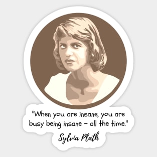 Sylvia Plath Portrait and Quote Sticker